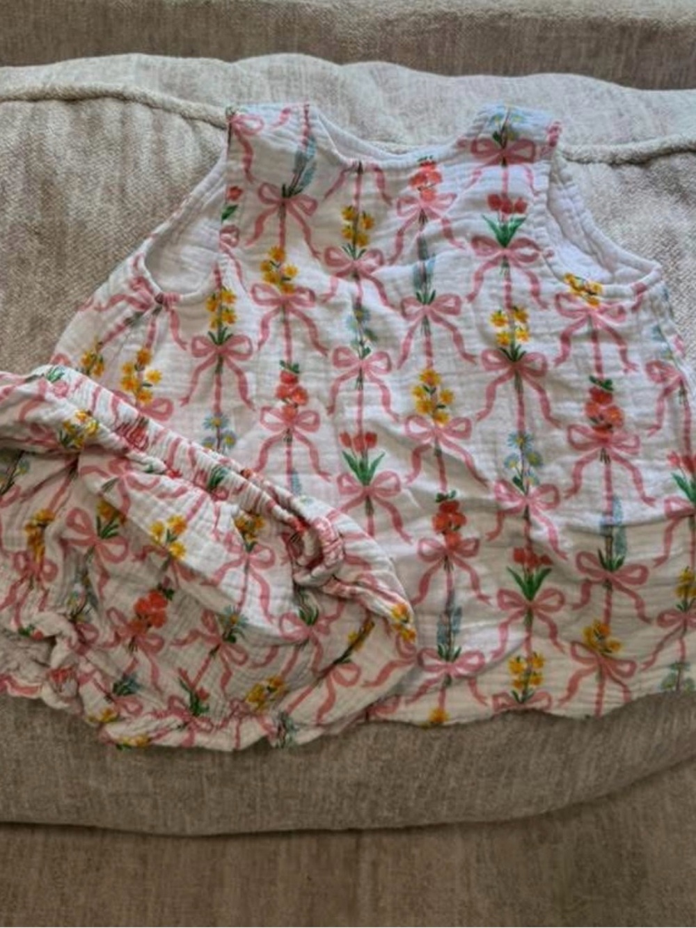Angel Dear Floral Bow Bloomers Set